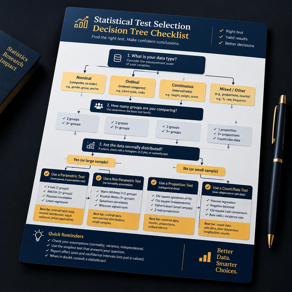 Mockup del checklist de decisión estadística