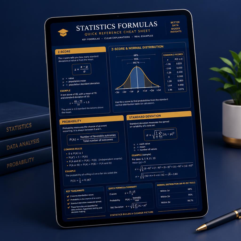 Mockup de la guía rápida de fórmulas