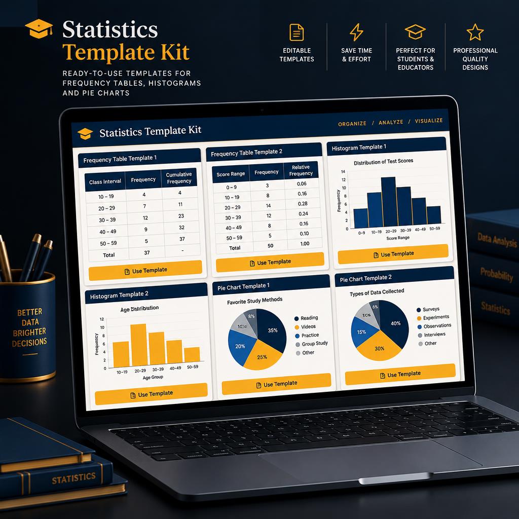 Mockup del kit de plantillas estadísticas